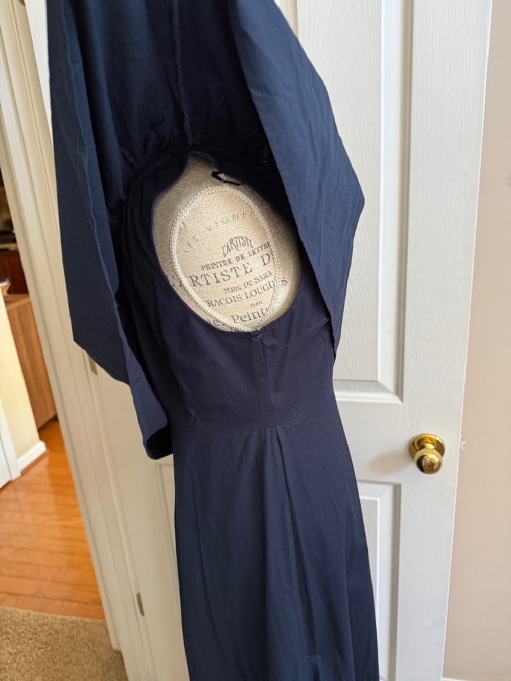 🌸 Sugarlips: One-Shoulder Navy Dress with Ruffle Overlay - Picture 5 of 8